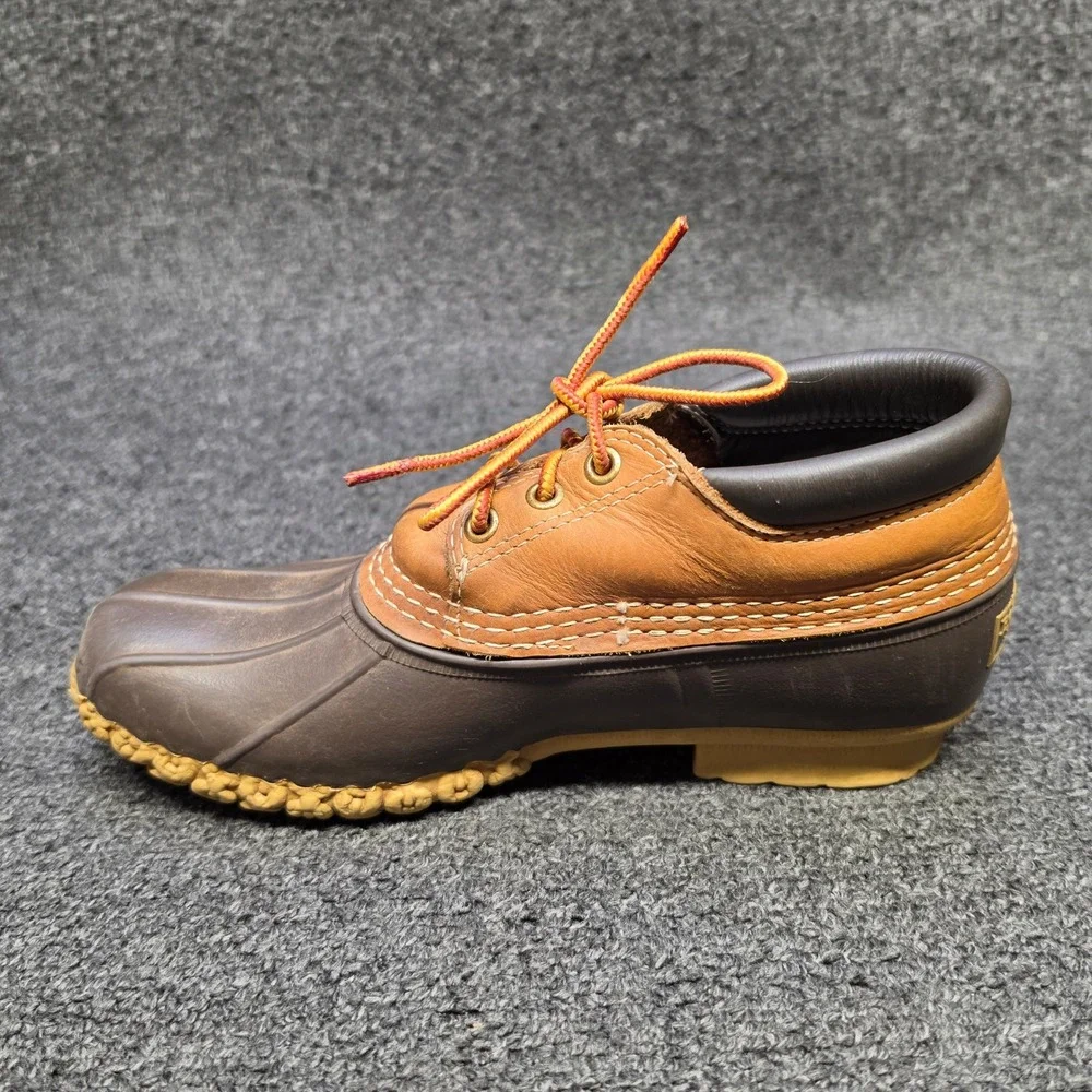 VTG LL Bean Duck Boots Brown Womens 8 N Waterproof Low Top Gum Shoes Leather